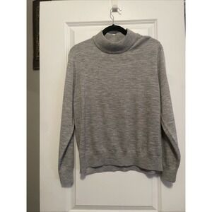 Blair Women's Mock TurtleNeck Gray L 100% Acrylic Long Sleeve Sweater Women